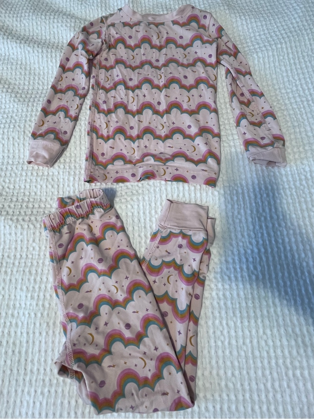 Hanna Andersson Pink Rainbow Cloud Pajama Set